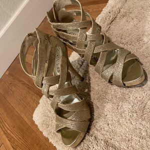 Guess Sparkling Gold High Heels